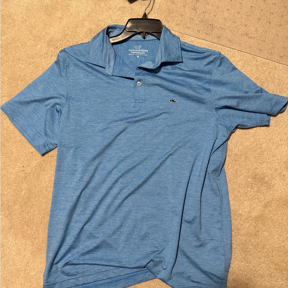 Vineyard Vines Heathered Sky Blue Performance Polo